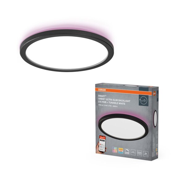 LED Deckenlampe dimmbar Smart+ TW Schwarz Ø23,5cm OSRAM