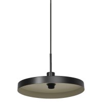 Pendelleuchte Schwarz Stahl Beige E27 rund &Oslash;40 cm...