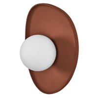 Wandleuchte Ton Glas Kugel G9 Weiß H:26 cm OSRAM