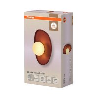 Wandleuchte Ton Glas Kugel G9 Weiß H:26 cm OSRAM