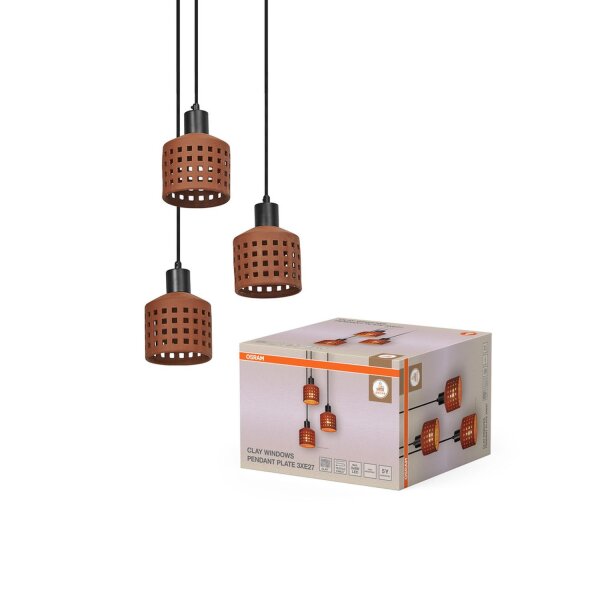Pendelleuchte 3-flammig Ton E27 L:32,5 cm OSRAM