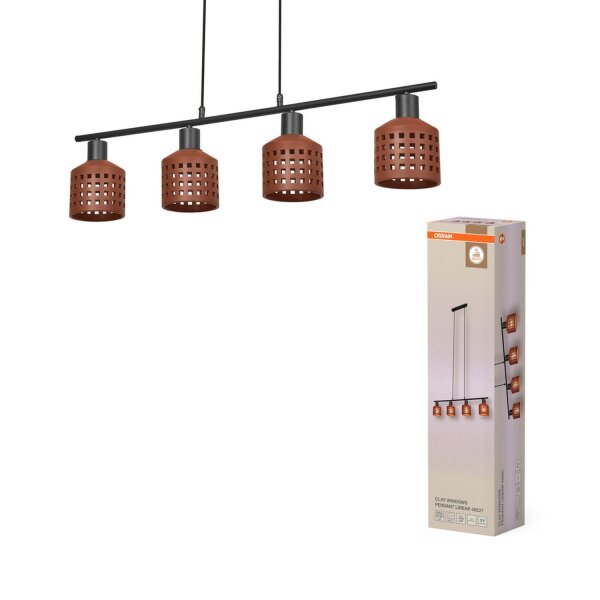 Pendelleuchte 4-flammig Ton Metall L:90,5 cm lang OSRAM