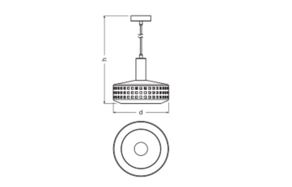 Hängelampe Ton Metall Braun Schwarz E27 L:26 cm OSRAM