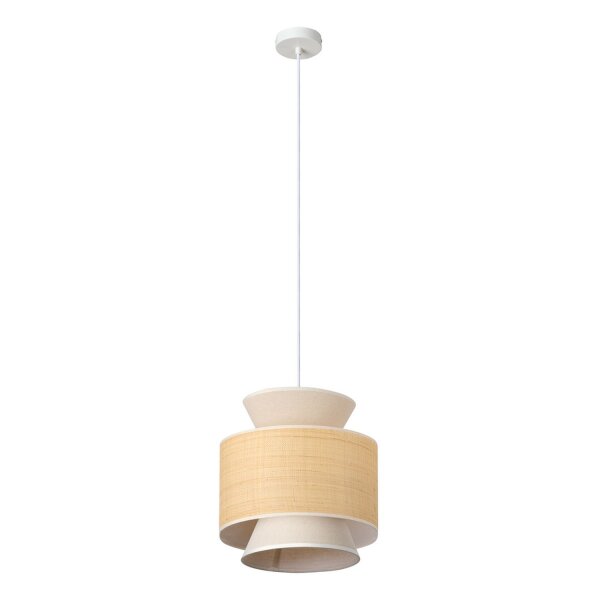 Pendelleuchte Weiß Bast Beige E27 Ø35 cm OSRAM
