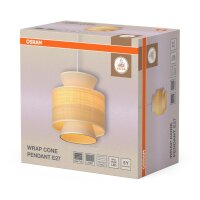 Pendelleuchte Weiß Bast Beige E27 Ø35 cm OSRAM