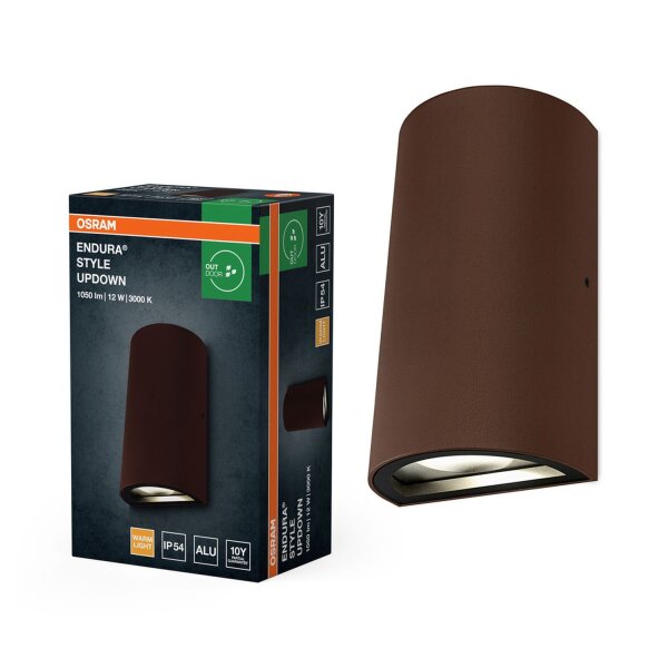 LED Wandleuchte Up Down Alu 3000 K IP54 H:16 cm OSRAM