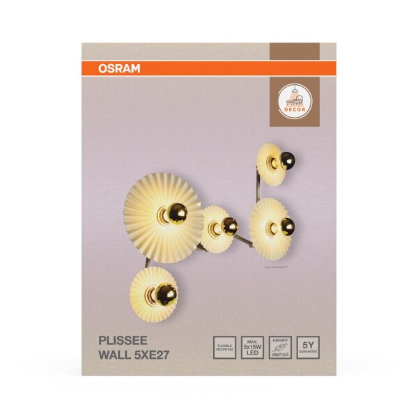 Wandlampe schwenkbar Beige Stahl E27 L:112 cm OSRAM