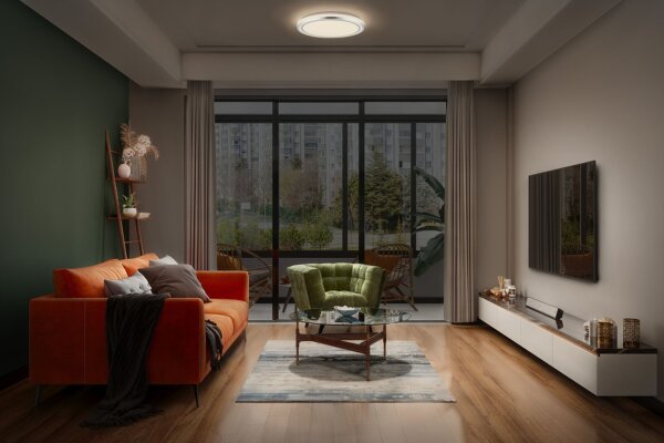 LED Deckenleuchte Silber Metall 3000 K Ø39cm rund OSRAM