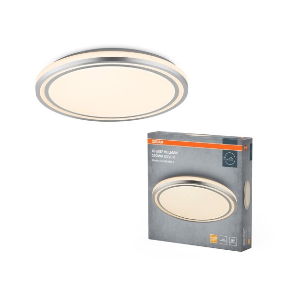 LED Deckenleuchte Silber Metall 3000 K Ø39cm rund OSRAM
