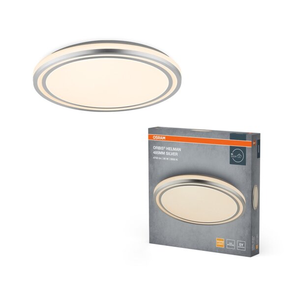 LED Deckenlampe Silber Metall 3000 K rund Ø48,5cm OSRAM