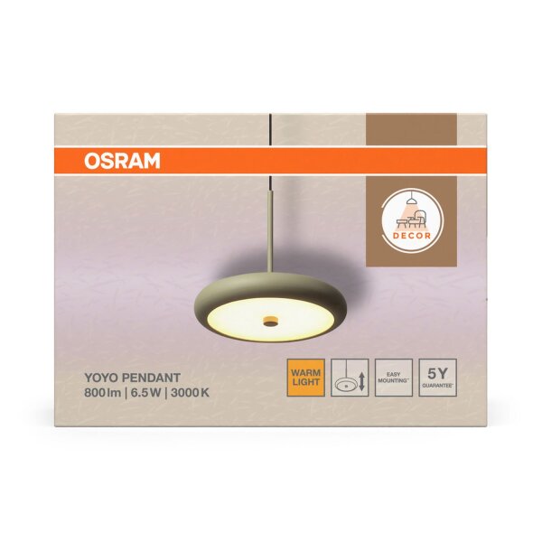 LED Hängelampe verstellbar Beige Metall 3000 K OSRAM