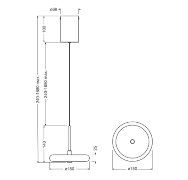LED Hängelampe verstellbar Beige Metall 3000 K OSRAM
