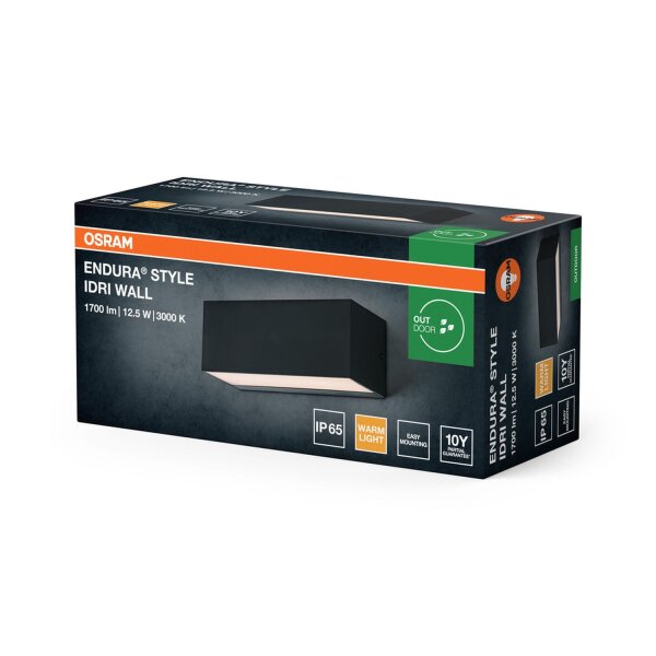 LED Wandlampe Metall 3000 K IP65 B:23 cm OSRAM