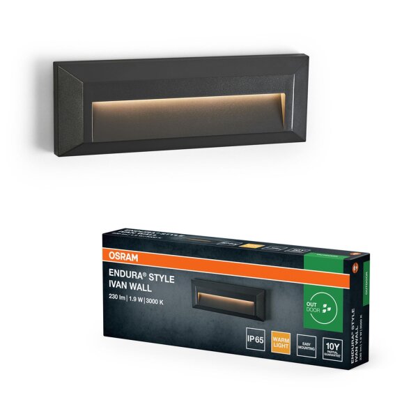 LED Wandlampe Dunkelgrau 3000 K IP65 L:23 cm OSRAM