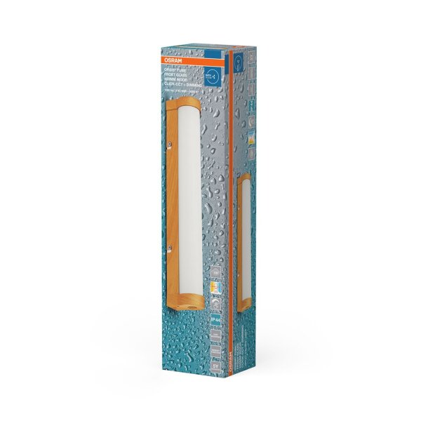 LED Wandleuchte dimmbar CCT Metall Holz 3000-4000K IP44