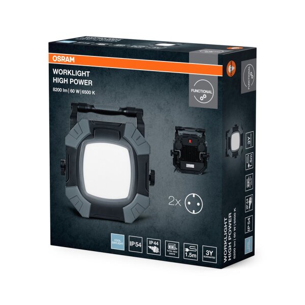 LED Spot Aluminium 6500K IP54 H:31cm Steckdosen OSRAM