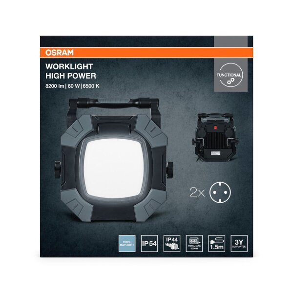 LED Spot Aluminium 6500K IP54 H:31cm Steckdosen OSRAM