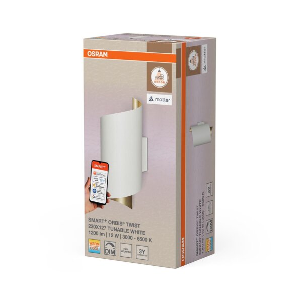 LED Wandlampe dimmbar Smart+ TW Weiß Alu H:23cm OSRAM