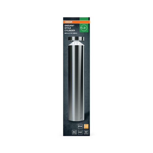 LED Pollerleuchte Edelstahl 3000 K IP44 H:50 cm OSRAM