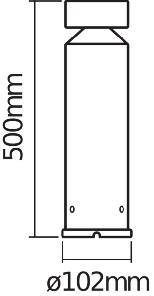 LED Pollerleuchte Edelstahl 3000 K IP44 H:50 cm OSRAM