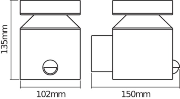 LED Außenwandleuchte Sensor Edelstahl 3000 K IP44 OSRAM