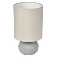 Tischleuchte Grau Beige Beton Stoff E27 H:38 cm OSRAM