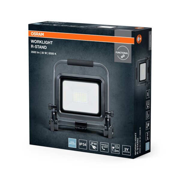 LED Strahler schwenkbar Schwarz Alu 6500K IP54 OSRAM