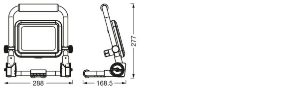 LED Strahler schwenkbar Schwarz Alu 6500K IP54 OSRAM
