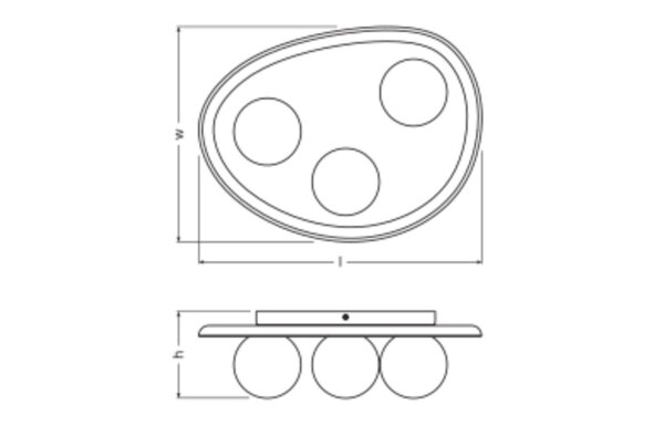 Deckenleuchte 3-flammig Beton Glas blendarm G9 OSRAM