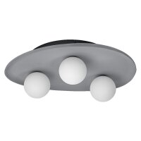 Deckenleuchte 3-flammig Beton Glas blendarm G9 OSRAM
