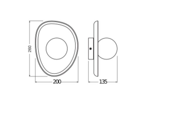 Wandleuchte Beton Glas Kugel G9 Weiß H:26 cm Grau OSRAM