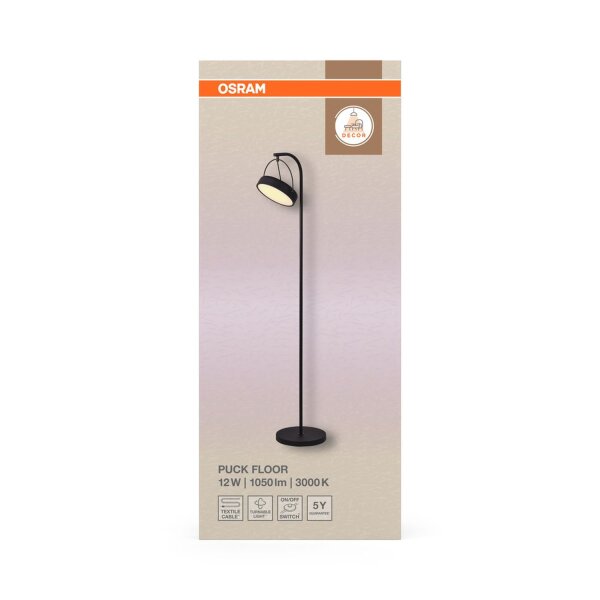 LED Stehleuchte verstellbar Schwarz Stahl 3000 K OSRAM