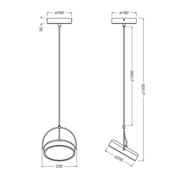 LED Pendelleuchte verstellbar 3000 K Ø23 cm OSRAM