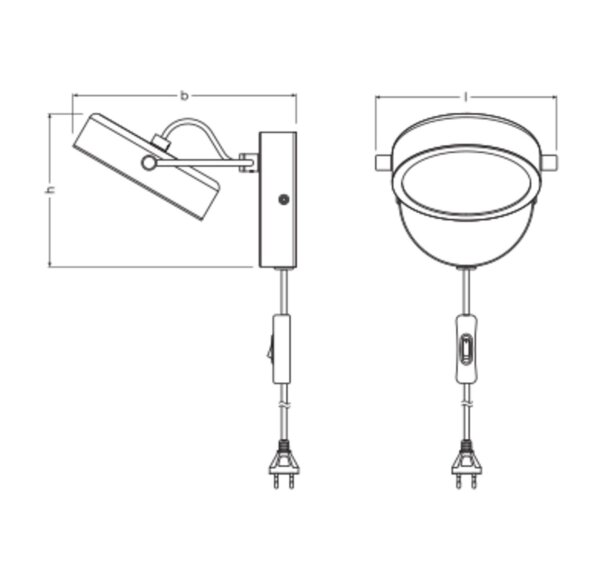LED Wandlampe schwenkbar Stahl 3000 K B:15 cm OSRAM