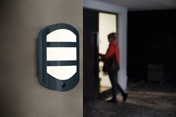LED Wandleuchte Sensor Dunkelgrau 3000 K IP44 OSRAM