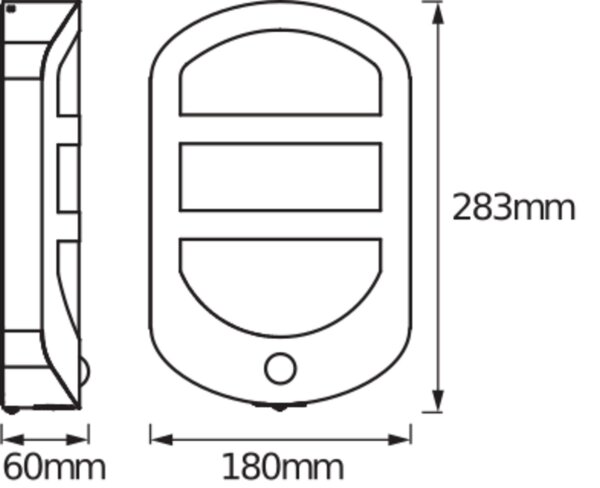 LED Wandleuchte Sensor Dunkelgrau 3000 K IP44 OSRAM