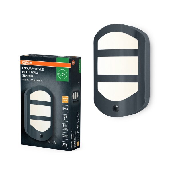 LED Wandleuchte Sensor Dunkelgrau 3000 K IP44 OSRAM