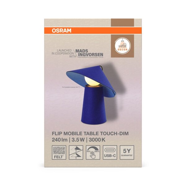 LED Akku Lampe dimmbar verstellbar Filz 3000 K OSRAM