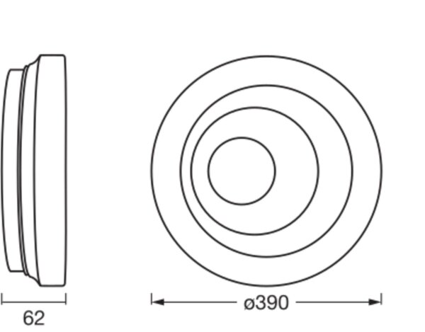 LED Deckenleuchte Weiß Metall 3000K Ø39cm rund OSRAM