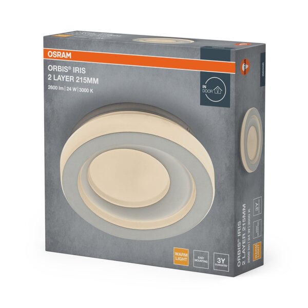 LED Deckenlampe Weiß Metall 3000K Ø21,5cm rund OSRAM