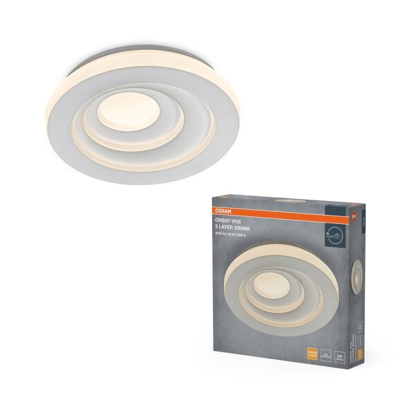 LED Deckenleuchte Weiß Metall 3000K rund Ø29cm OSRAM