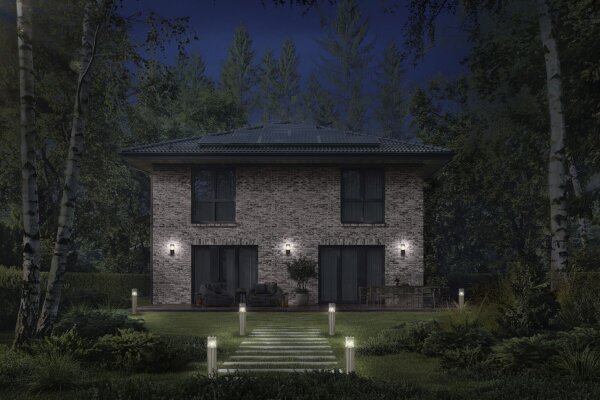 Pollerleuchte Edelstahl IP44 E27 H:49 cm modern OSRAM
