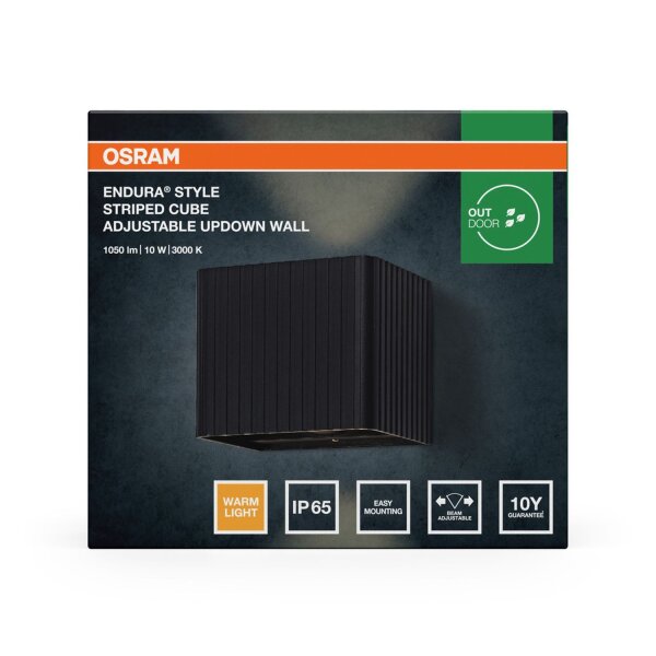 LED Wandlampe Dunkelgrau Alu 3000 K IP65 B:8,5 cm OSRAM