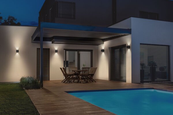 LED Wandlampe Dunkelgrau Alu 3000 K IP65 B:8,5 cm OSRAM