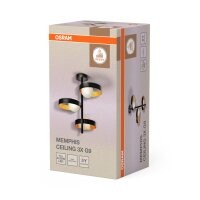Deckenleuchte Schwarz Stahl Glas G9 Ø31,5 cm OSRAM