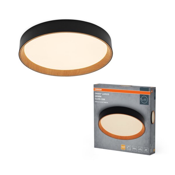 LED Deckenleuchte Click-DIM Schwarz 3000 K Ø49cm OSRAM