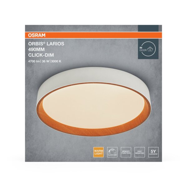 LED Deckenleuchte Click-DIM Weiß Metall 3000K OSRAM