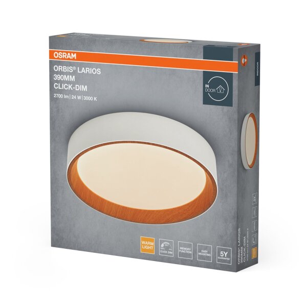 LED Deckenlampe Click-DIM Weiß Metall 3000K Ø39cm OSRAM