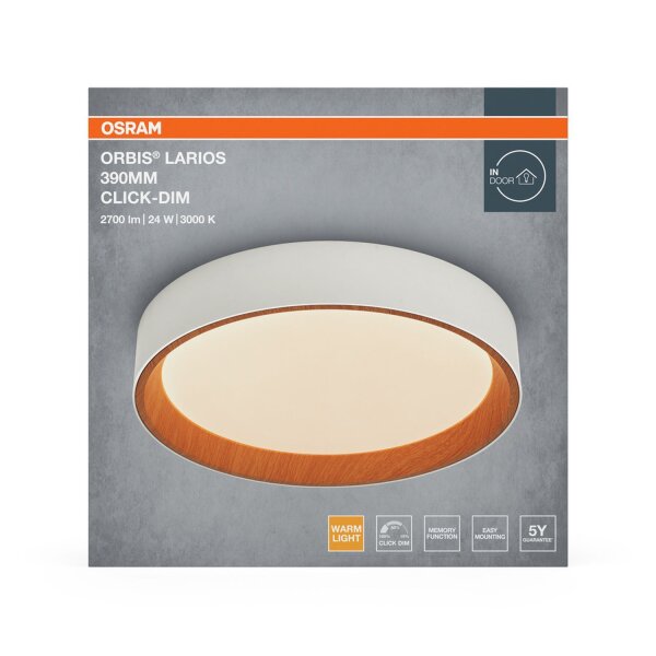 LED Deckenlampe Click-DIM Weiß Metall 3000K Ø39cm OSRAM