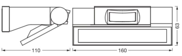 LED Akku Wandpot Sensor schwenkbar 3000K IP44 OSRAM
